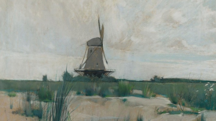 John Twachtman - Windmill. Desktop wallpaper