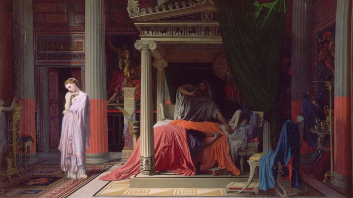 Jean Auguste Dominique Ingres - The Illness of Antiochus. Desktop wallpaper