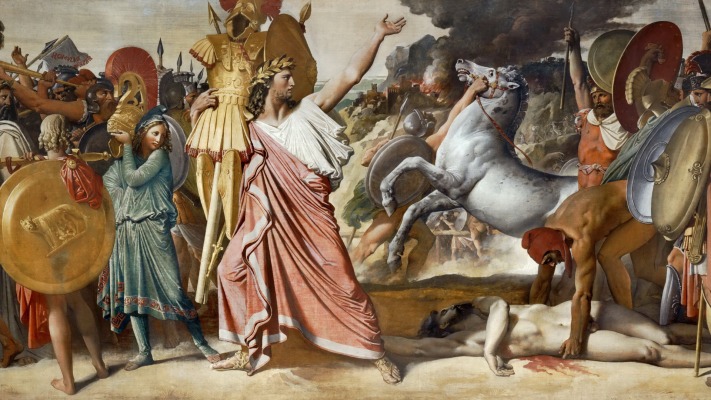 Jean-Auguste-Dominique Ingres - Romulus' Victory Over Acron. Desktop wallpaper