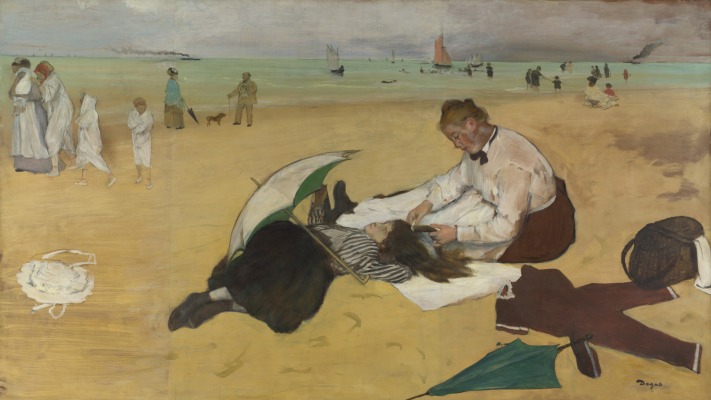 Edgar Degas - Beach Scene. Desktop wallpaper