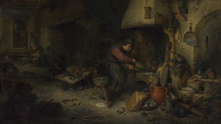 Adriaen van Ostade - Alchemist. Desktop wallpaper