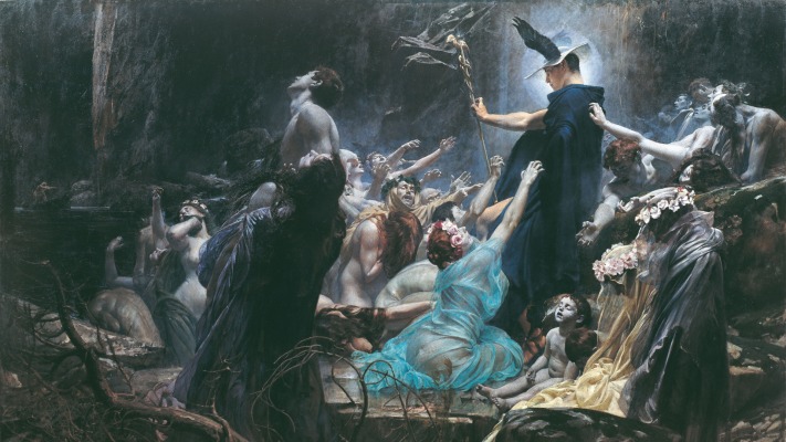 Adolf Hirschl - The Souls of Acheron. Desktop wallpaper