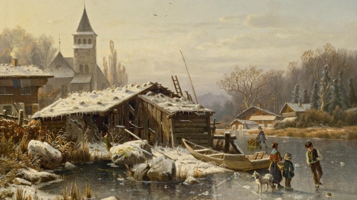 Johannes Duntze - Winter's Day. Desktop wallpaper