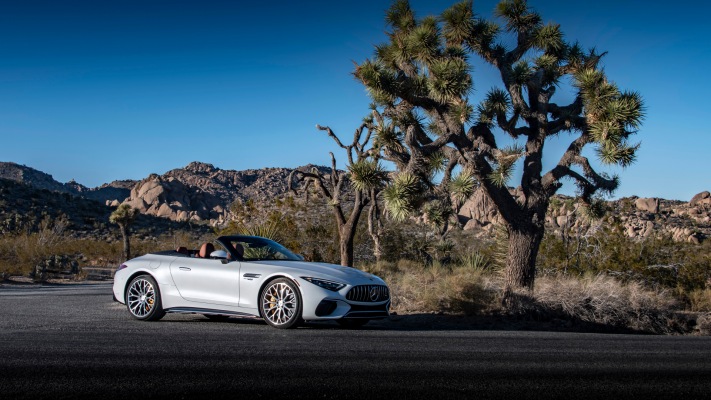 Mercedes-AMG SL 55 4MATIC+ USA Version 2022. Desktop wallpaper