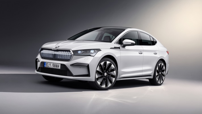 Skoda Enyaq Coupe iV 2022. Desktop wallpaper