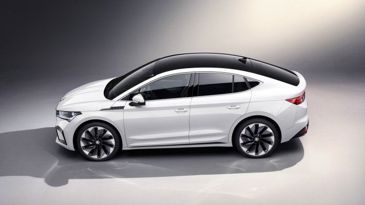 Skoda Enyaq Coupe iV 2022. Desktop wallpaper