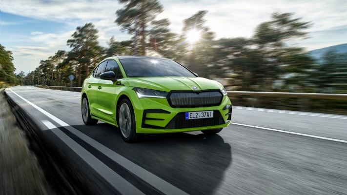 Skoda Enyaq Coupe RS iV 2022. Desktop wallpaper