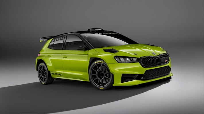 Skoda Fabia RS Rally2 2023. Desktop wallpaper