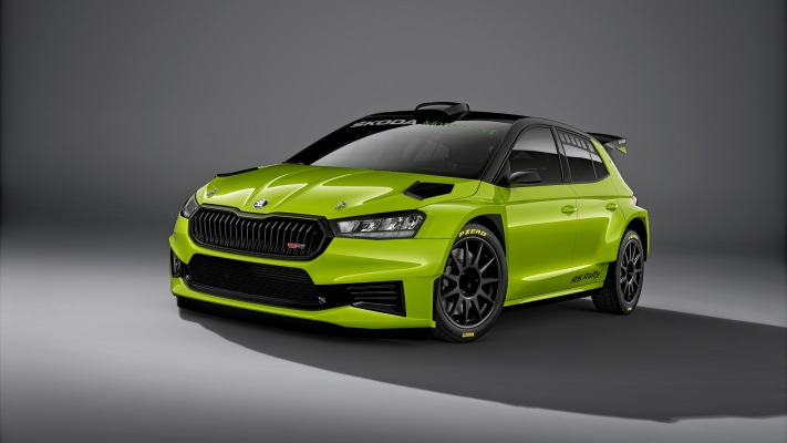 Skoda Fabia RS Rally2 2023. Desktop wallpaper