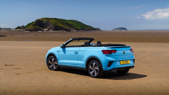 Volkswagen T-Roc Cabriolet UK Version 2022. Desktop wallpaper