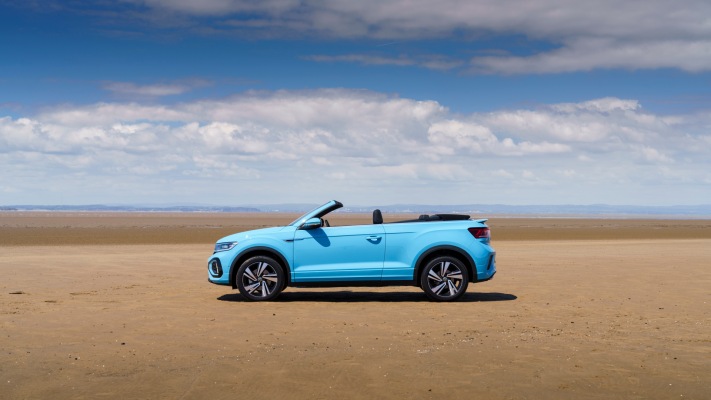 Volkswagen T-Roc Cabriolet UK Version 2022. Desktop wallpaper