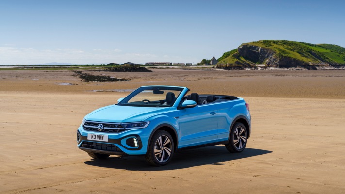 Volkswagen T-Roc Cabriolet UK Version 2022. Desktop wallpaper