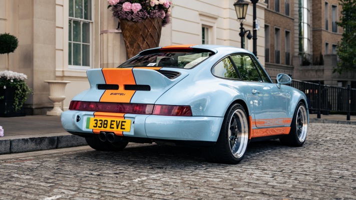 Porsche 911 Gulf Signature Edition Everrati 2021. Desktop wallpaper