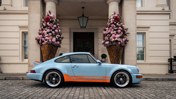 Porsche 911 Gulf Signature Edition Everrati 2021. Desktop wallpaper