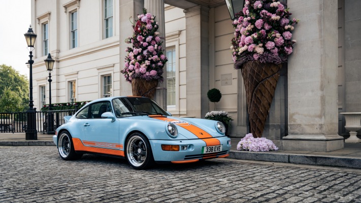 Porsche 911 Gulf Signature Edition Everrati 2021. Desktop wallpaper