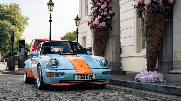 Porsche 911 Gulf Signature Edition Everrati 2021. Desktop wallpaper