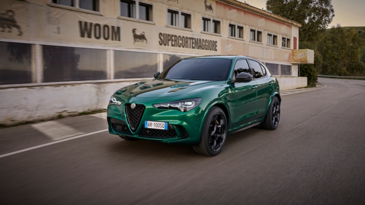 Alfa Romeo Stelvio Quadrifoglio 100th Anniversary 2023. Desktop wallpaper