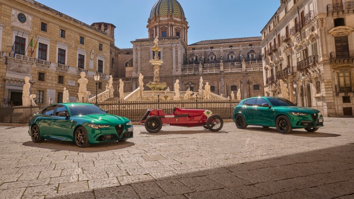 Alfa Romeo Giulia Quadrifoglio 100th Anniversary 2023. Desktop wallpaper