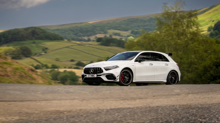 Mercedes-AMG A 45 S 4MATIC+ UK Version 2024. Desktop wallpaper