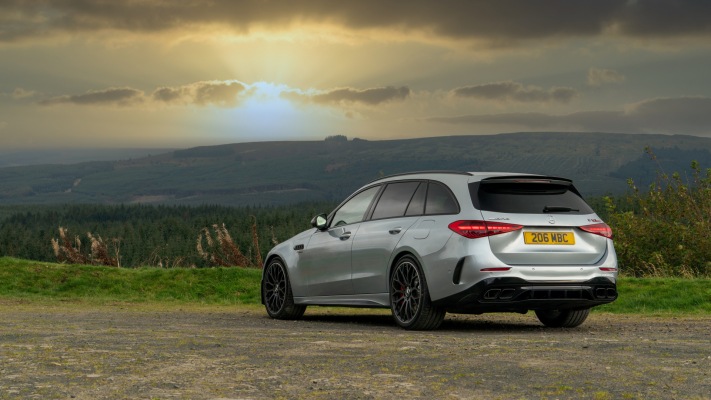 Mercedes-AMG C 63 S E Performance Estate UK Version 2024. Desktop wallpaper