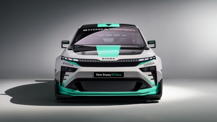 Skoda Enyaq RS Race 2026. Desktop wallpaper