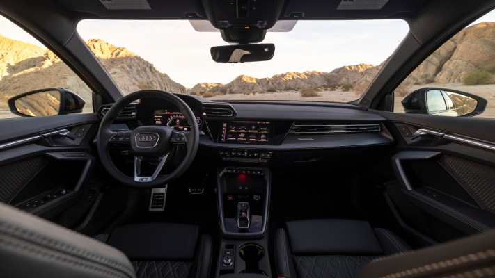 Audi S3 Sedan USA Version 2025. Desktop wallpaper