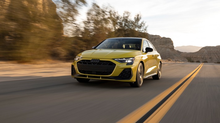 Audi S3 Sedan USA Version 2025. Desktop wallpaper