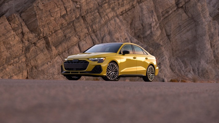 Audi S3 Sedan USA Version 2025. Desktop wallpaper