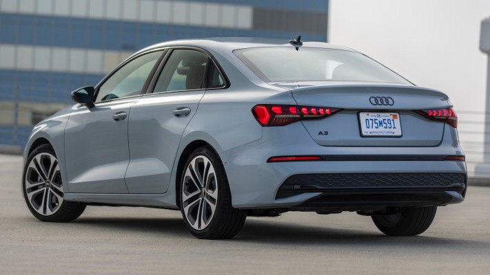 Audi A3 Sedan USA Version 2025. Desktop wallpaper