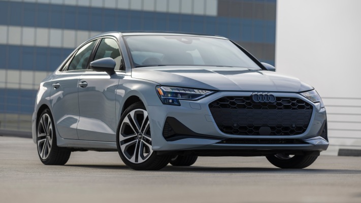 Audi A3 Sedan USA Version 2025. Desktop wallpaper