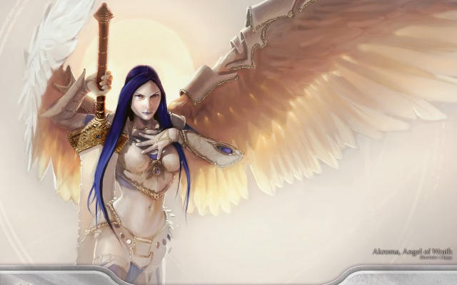 Divine vs. Demonic - Akroma, Angel of Wrath. Desktop wallpaper