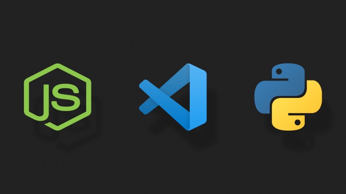 JavaScript, Microsoft Visual Studio & Python. Desktop wallpaper