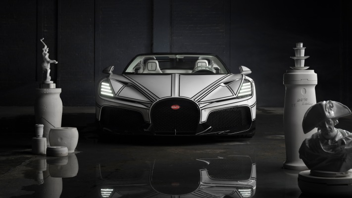 Bugatti W16 Mistral Blanc Éternel 2026. Desktop wallpaper