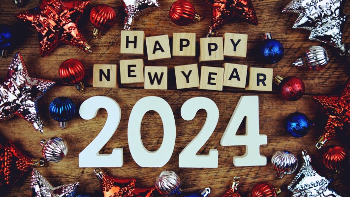 Happy New Year 2024. Desktop wallpaper