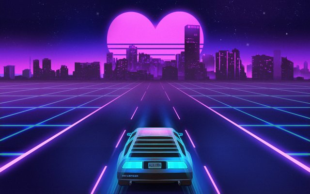 Retrowave. Desktop wallpaper