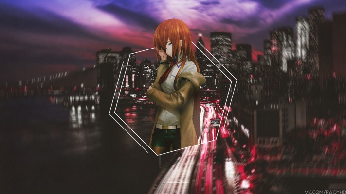 Makise Kurisu. Desktop wallpaper