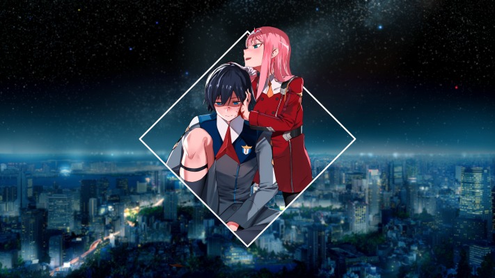 Zero Two & Hiro. Desktop wallpaper. 1920x1080