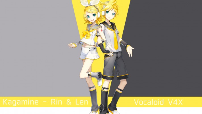 Len Kagamine & Rin Kagamine. Desktop wallpaper