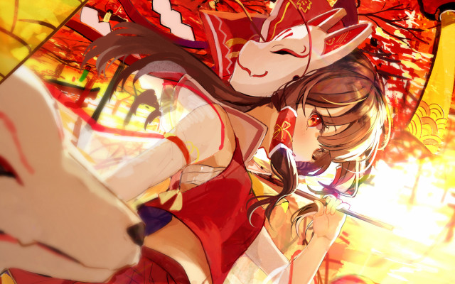 Reimu Hakurei. Desktop wallpaper