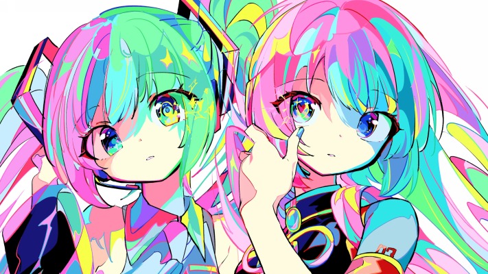 Hatsune Miku & Luka Megurine. Desktop wallpaper
