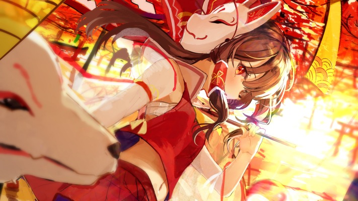 Reimu Hakurei. Desktop wallpaper