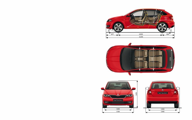 Skoda Rapid Spaceback 2014. Desktop wallpaper