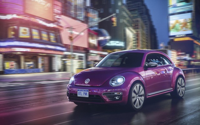 Volkswagen Beetle Pink Color Edition 2015. Desktop wallpaper