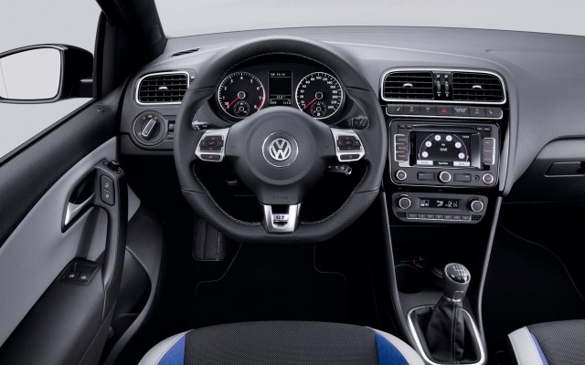 Volkswagen Polo Blue GT 2013. Desktop wallpaper