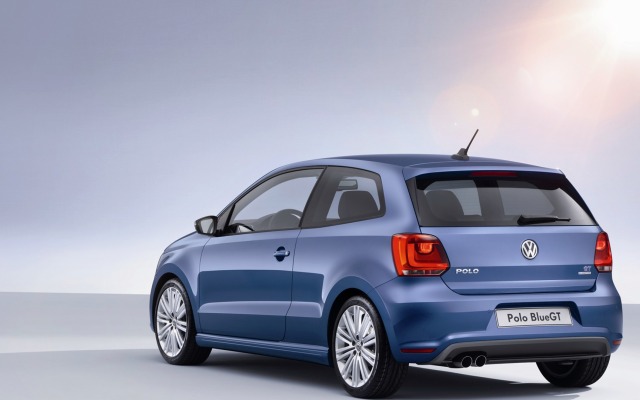 Volkswagen Polo Blue GT 2013. Desktop wallpaper