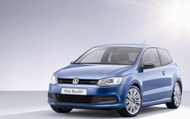 Volkswagen Polo Blue GT 2013. Desktop wallpaper