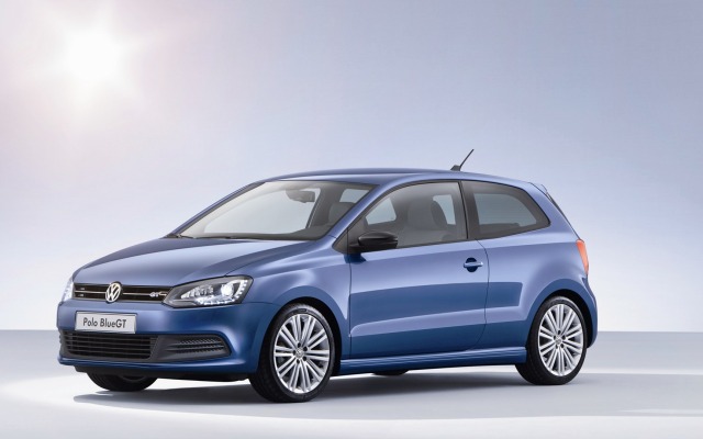 Volkswagen Polo Blue GT 2013. Desktop wallpaper