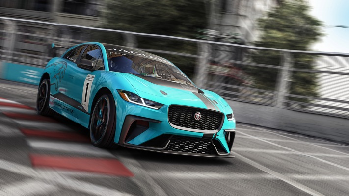 Jaguar I-PACE eTrophy 2018. Desktop wallpaper