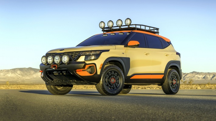 Kia Seltos X-Line Trail Attack Concept 2019. Desktop wallpaper