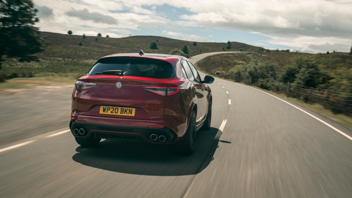 Alfa Romeo Stelvio Quadrifoglio UK Version 2020. Desktop wallpaper